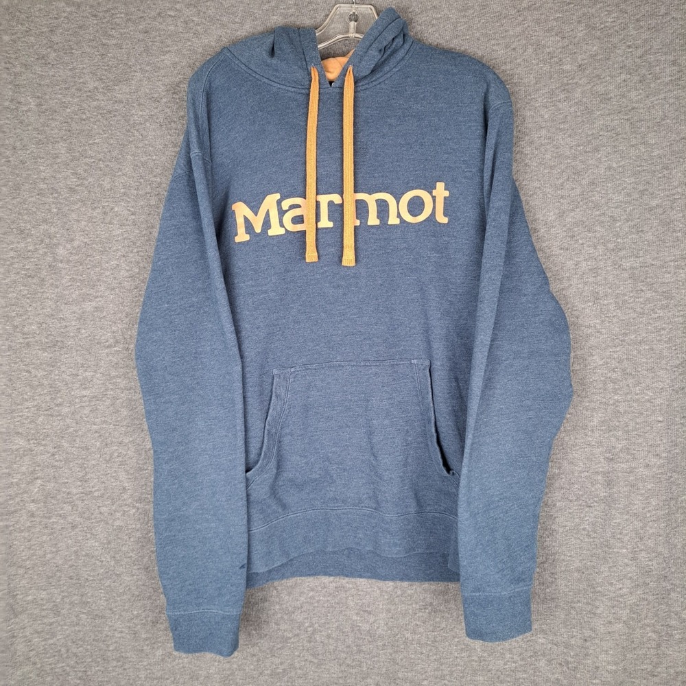 Marmot Stone Blue Pullover Hoodie Sweatshirt Outdoor Activewear Men's Size XL